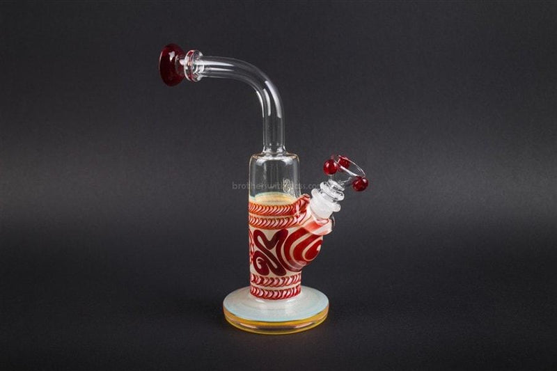 HVY Glass Color Coiled Bent Neck Bong - Red.