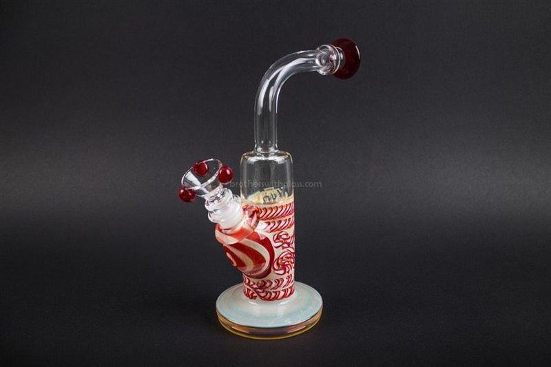 HVY Glass Color Coiled Bent Neck Bong - Red.
