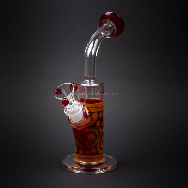 HVY Glass Color Coiled Bent Neck Bong - Ruby.