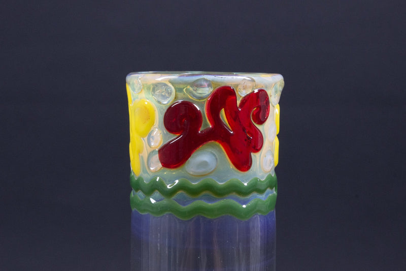 HVY Glass Color Coiled Bubble Bent Neck Bong - Rasta.