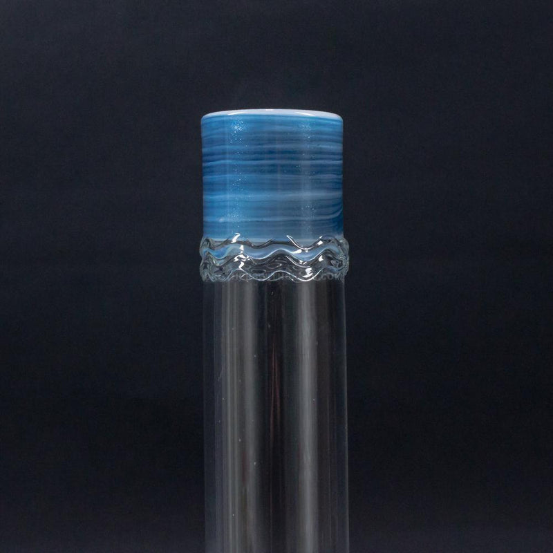 HVY Glass Color Coiled Single Bubble Bong - Blue.