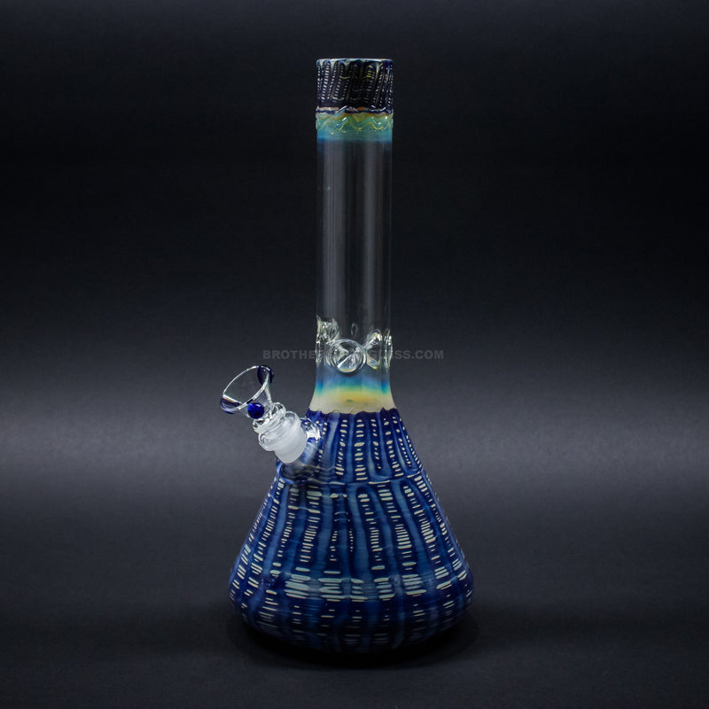 HVY Glass Color Raked Beaker Bong - Blue.