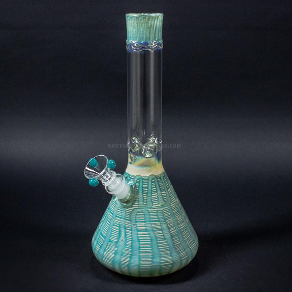 HVY Glass Color Raked Beaker Bong - Teal.