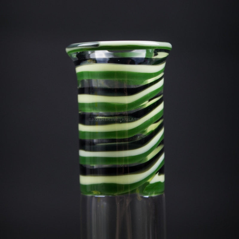 HVY Glass Color Striped Beaker Bong - Green and Black.