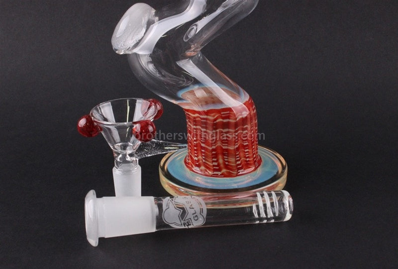 HVY Glass Curved Color Raked Bong - Red.