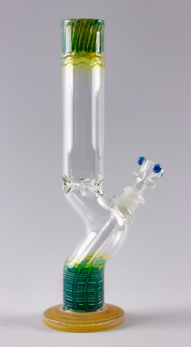 HVY Glass Curved Color Raked Bong - Teal.