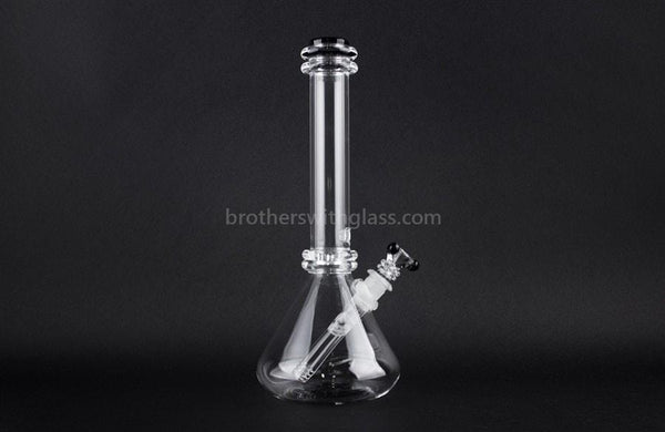 HVY Glass Double Maria Flower Bottom Beaker Bong - Black.