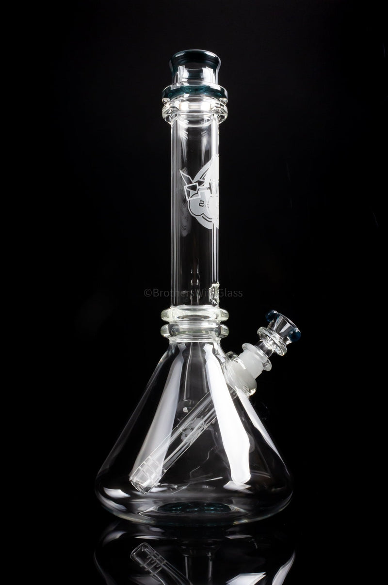 HVY Glass Double Maria Flower Bottom Beaker Bong - Blue Stardust.