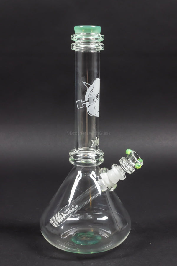 HVY Glass Double Maria Flower Bottom Beaker Bong - Mint.