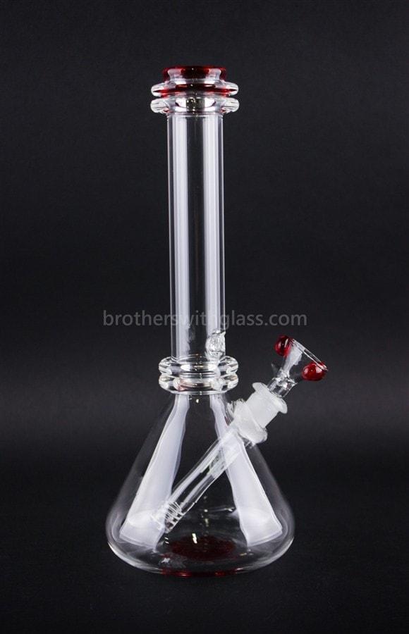 HVY Glass Double Maria Flower Bottom Beaker Bong - Red.