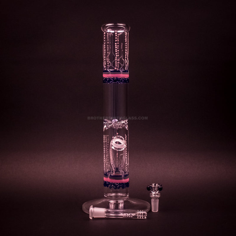 HVY Glass Flame Art Straight Bong -Blue.