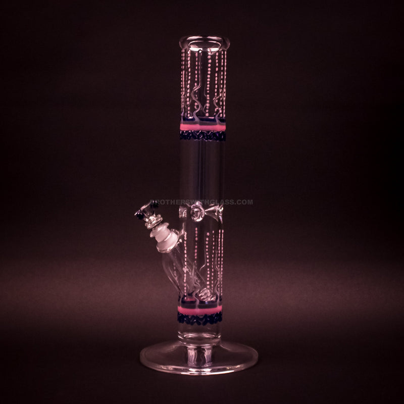 HVY Glass Flame Art Straight Bong -Blue.