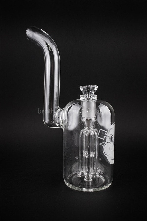 HVY Glass Four Arm Shower Head Bent Neck Bubbler Water Pipe.