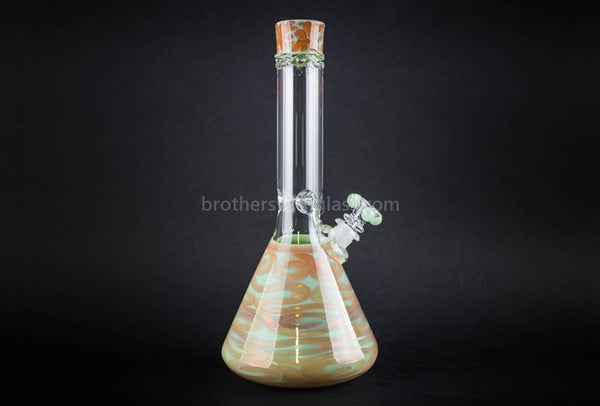 HVY Glass Fumed Worked Coil Beaker Bong - Mint.