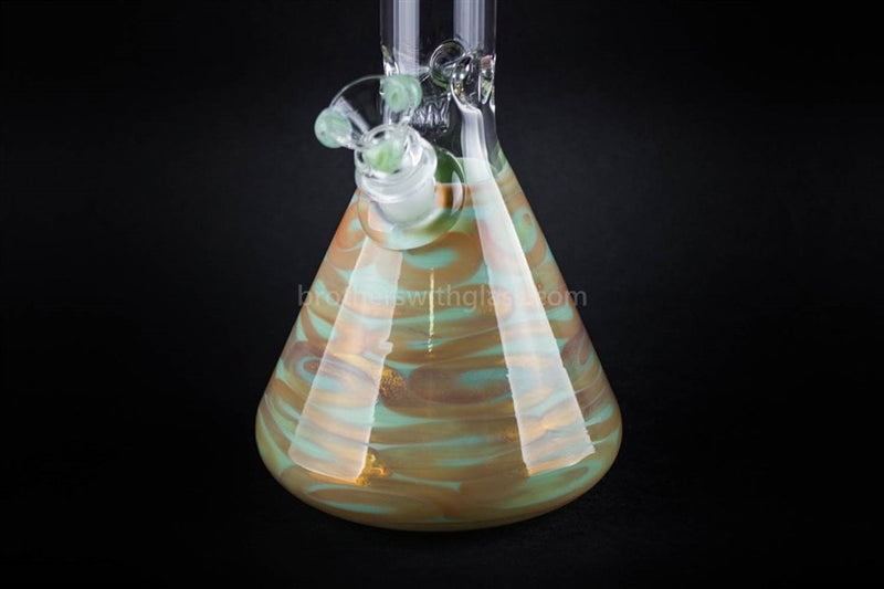 HVY Glass Fumed Worked Coil Beaker Bong - Mint.