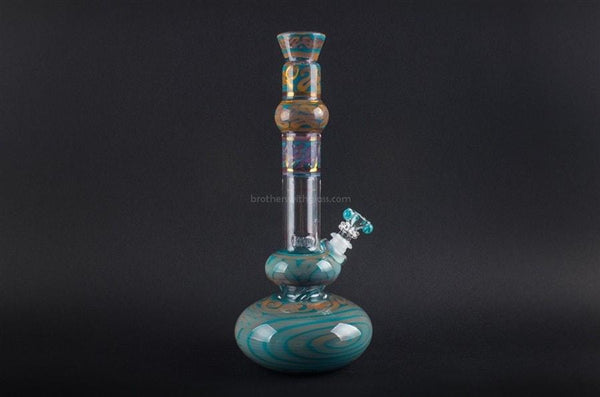 HVY Glass Mini Genie Double Bubble Bong - Teal and Copper.