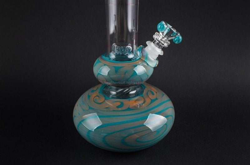 HVY Glass Mini Genie Double Bubble Bong - Teal and Copper.