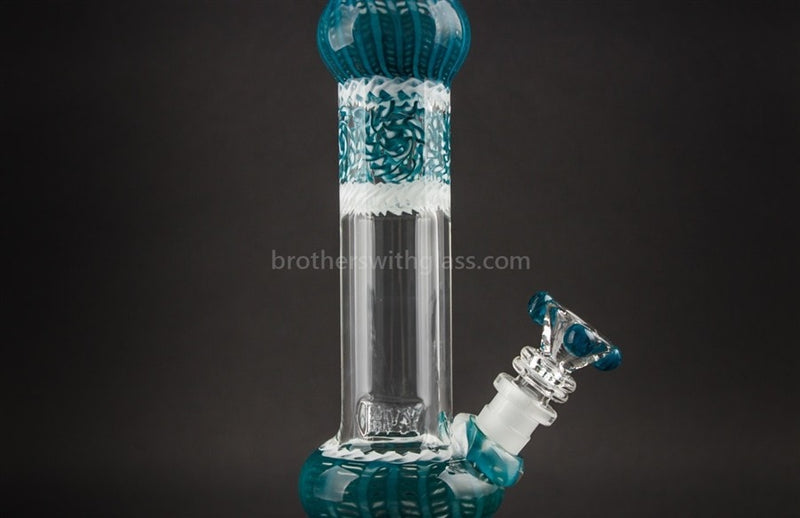HVY Glass Mini Genie Double Bubble Water Pipe - Blue.