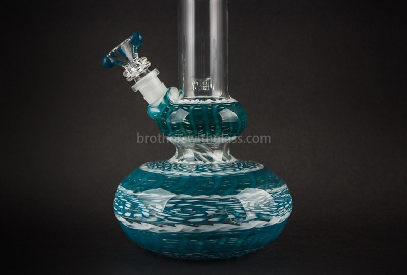 HVY Glass Mini Genie Double Bubble Water Pipe - Blue.