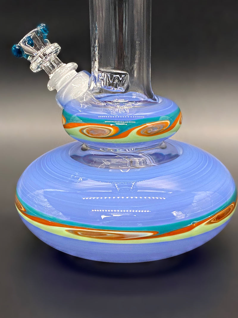 HVY Glass Mini Wave Genie Double Bubble Bong - Periwinkle HVY Glass