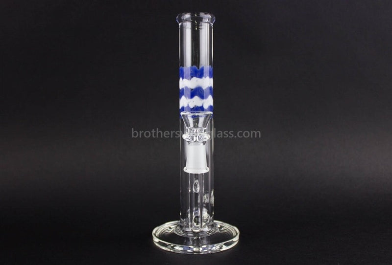 HVY Glass Natural Perc Straight Dab Rig Worked - Blue and White.