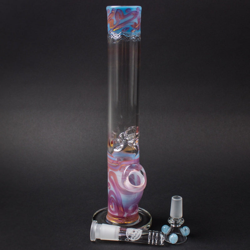 HVY Glass Straight Color Coiled Bong - Cotton Candy.