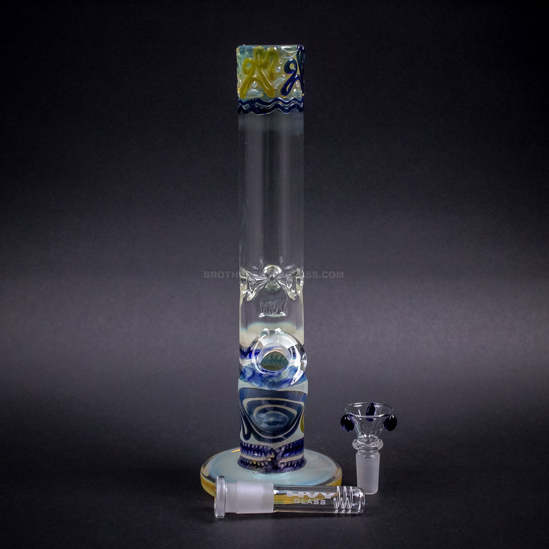 HVY Glass Straight Colored Coil Bong - Blue.