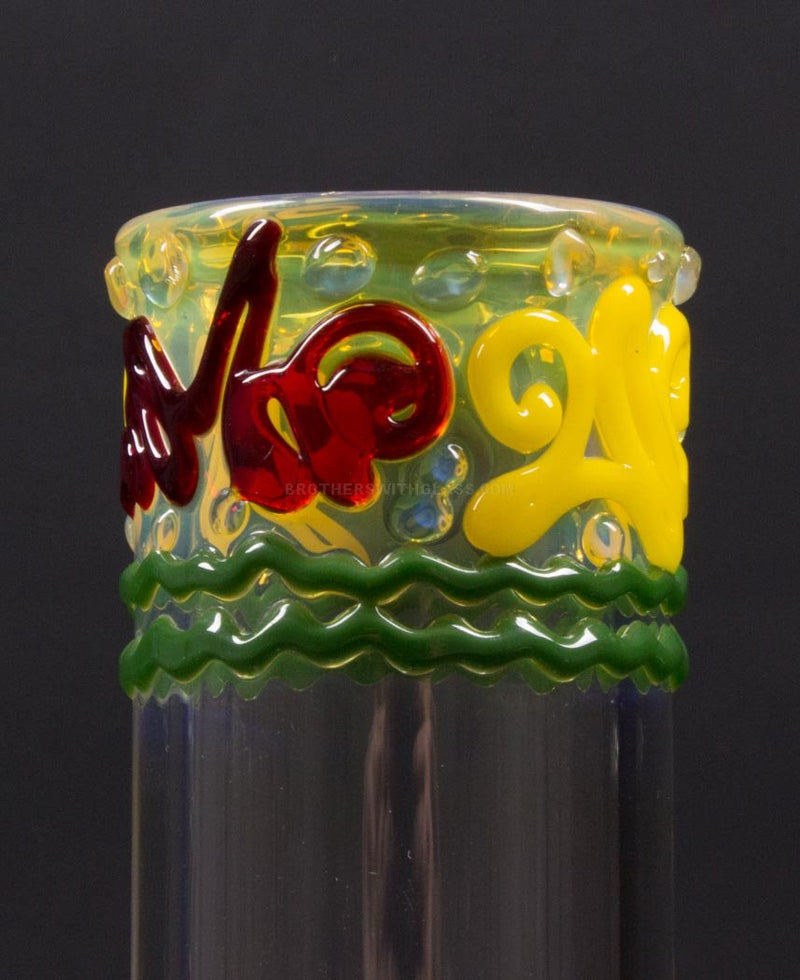 HVY Glass Straight Colored Coil Bong - Rasta.