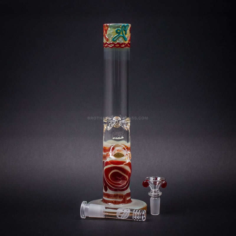 HVY Glass Straight Colored Coil Bong - Red.