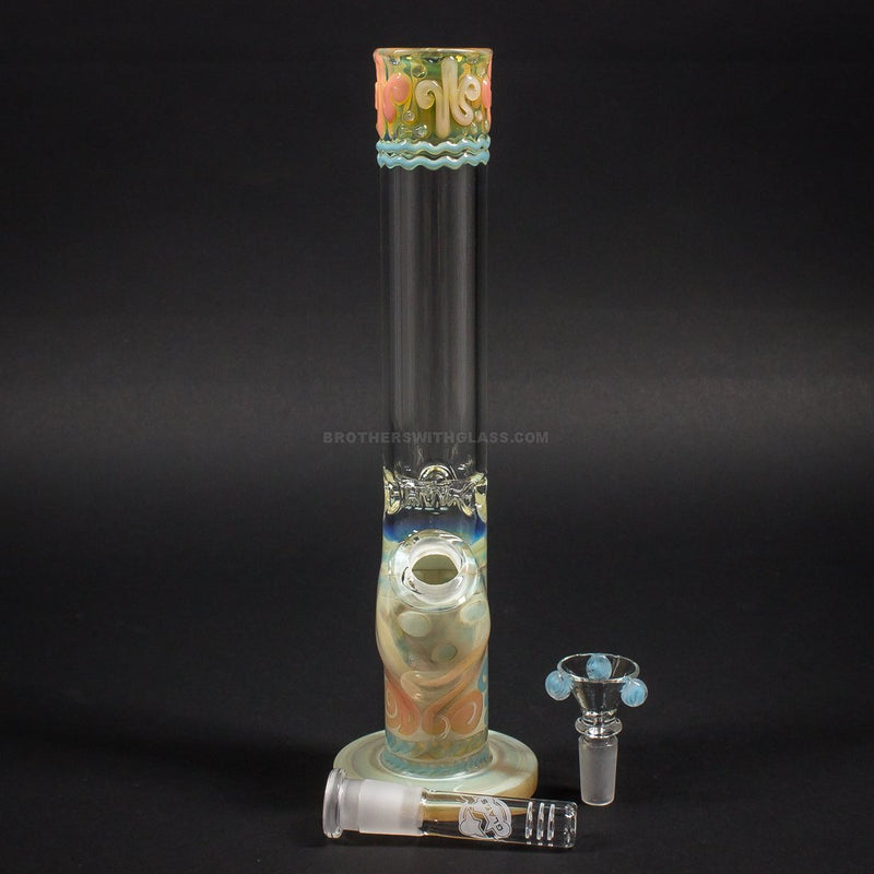 HVY Glass Straight Colored Coil Bong - Sky Blue.
