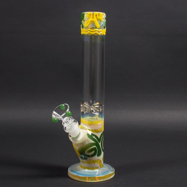 HVY Glass Straight Colored Coil Bong - Yellow.