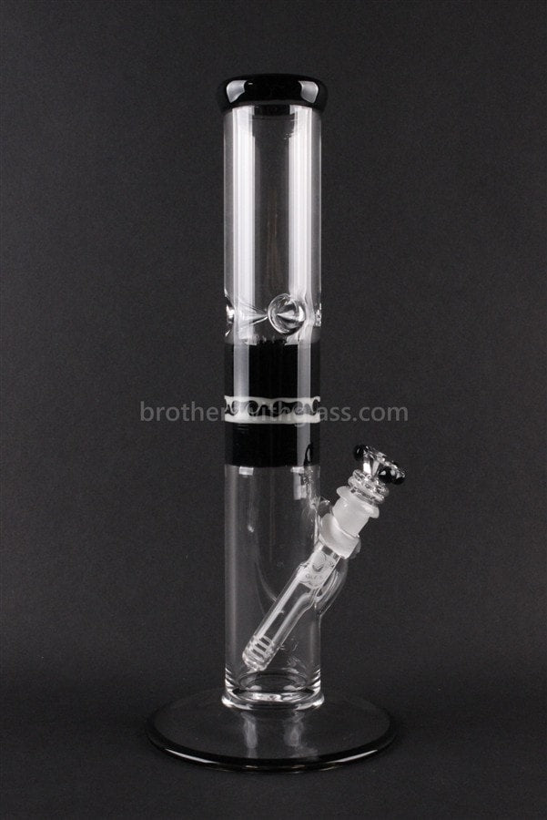 HVY Glass Straight Worked Water Pipe - Black.