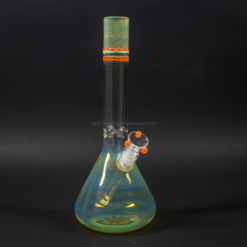 HVY Glass Worked and Fumed Beaker Bong - Orange.
