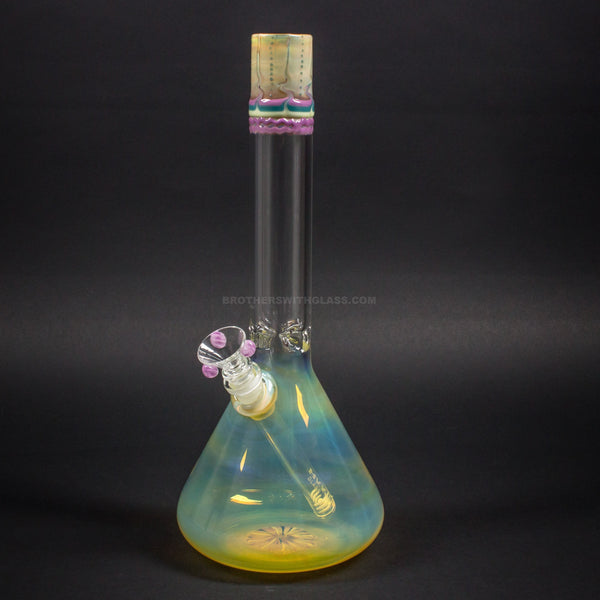 HVY Glass Worked and Fumed Beaker Bong - Purple.