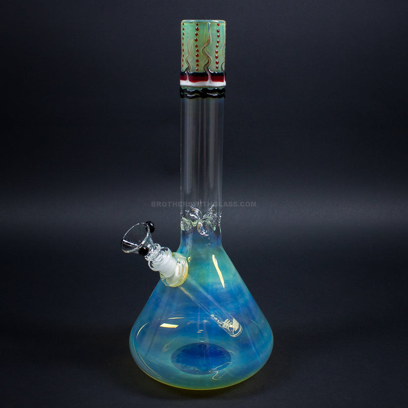 HVY Glass Worked and Fumed Beaker Bong - Red.