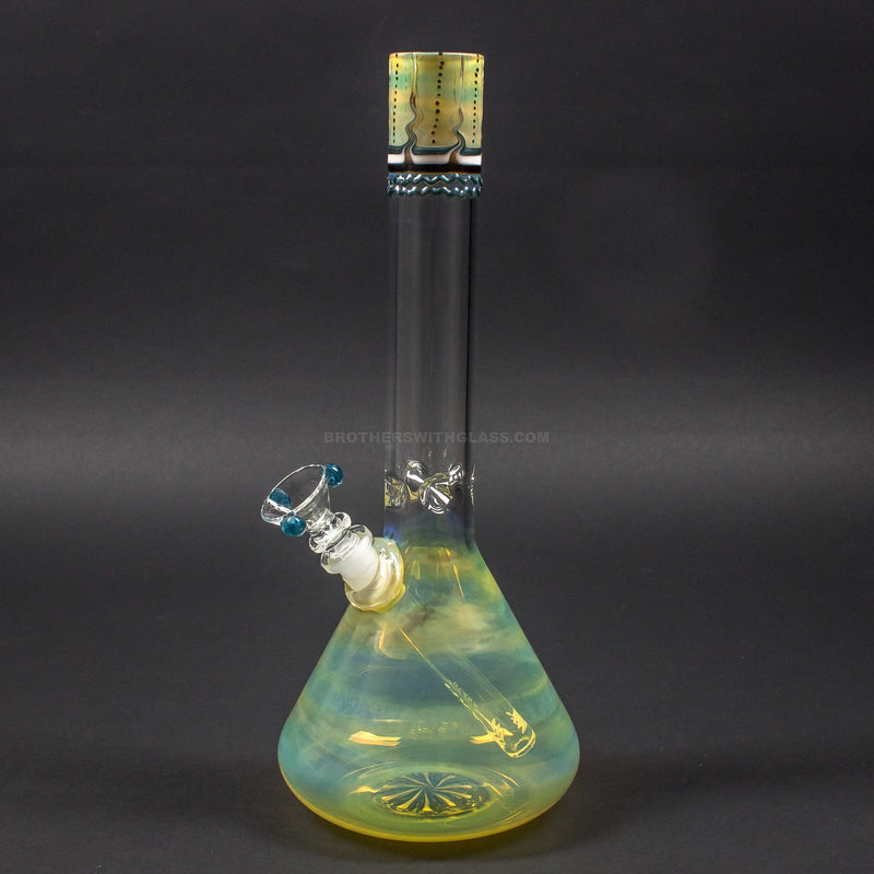 HVY Glass Worked and Fumed Beaker Bong - Teal.