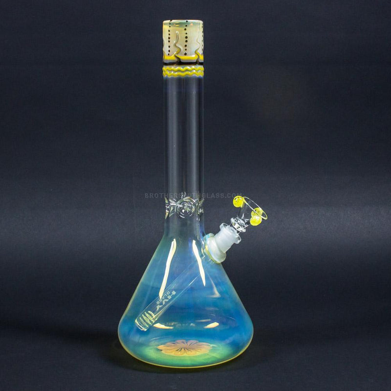 HVY Glass Worked and Fumed Beaker Bong - Yellow.