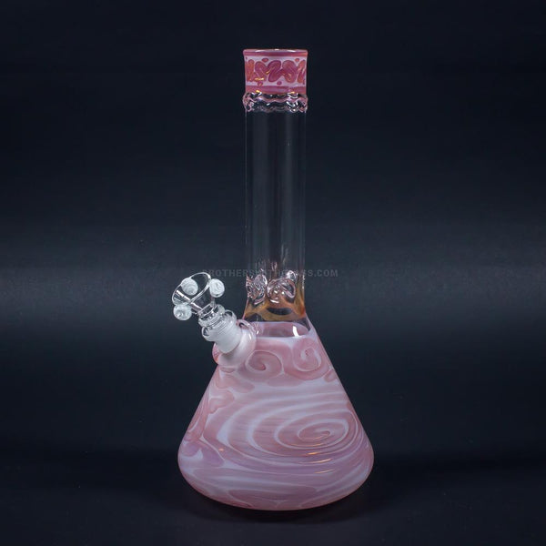 HVY Glass Worked Coil Beaker Bong Fumed - Pink.