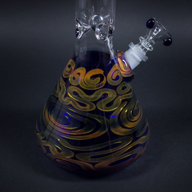 HVY Glass Worked Coil Beaker Fumed Bong - Cobalt.