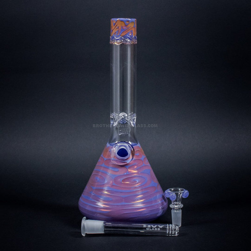 HVY Glass Worked Coil Beaker Fumed Pink n Purple.