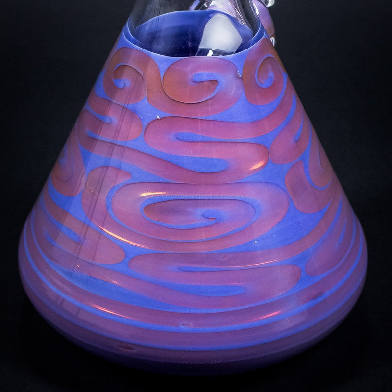 HVY Glass Worked Coil Beaker Fumed Pink n Purple.