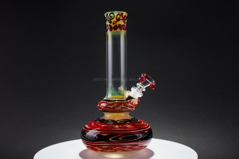 HVY Glass Worked Color Cane Double Bubble Bong - Spiderman.