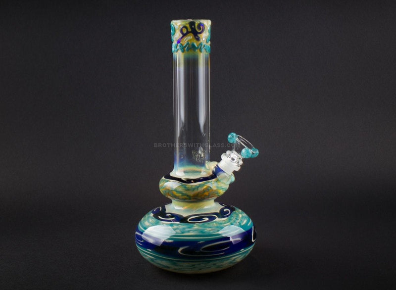 HVY Glass Worked Color Cane Double Bubble Bong - The Blues.