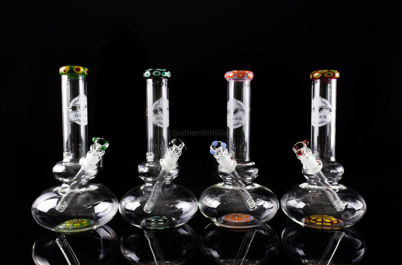HVY Glass Worked Color Dot Double Bubble Bong.