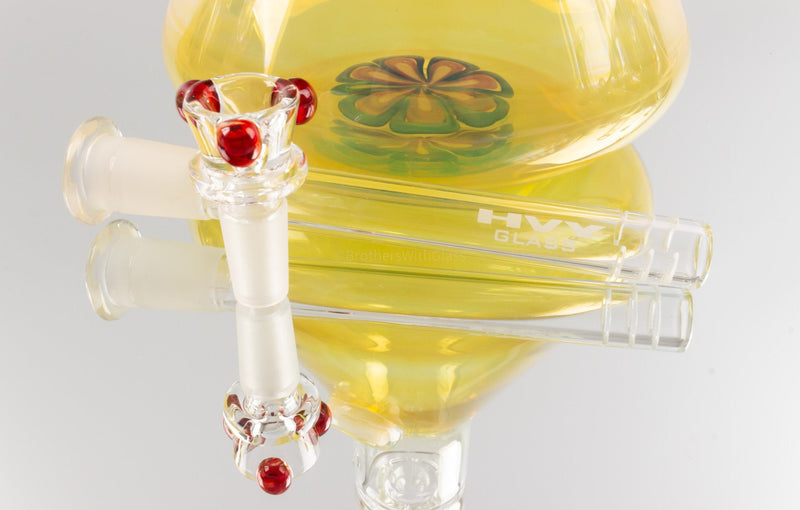 HVY Glass Worked Dome Perc Fumed Beaker Bong - Red.