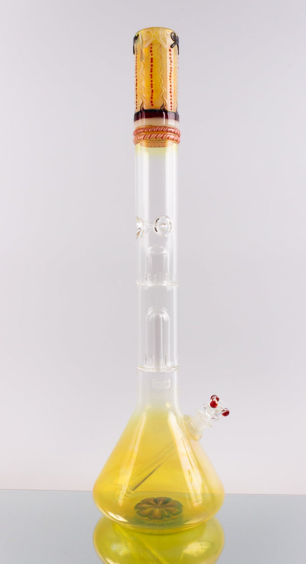 HVY Glass Worked Dome Perc Fumed Beaker Bong - Red.