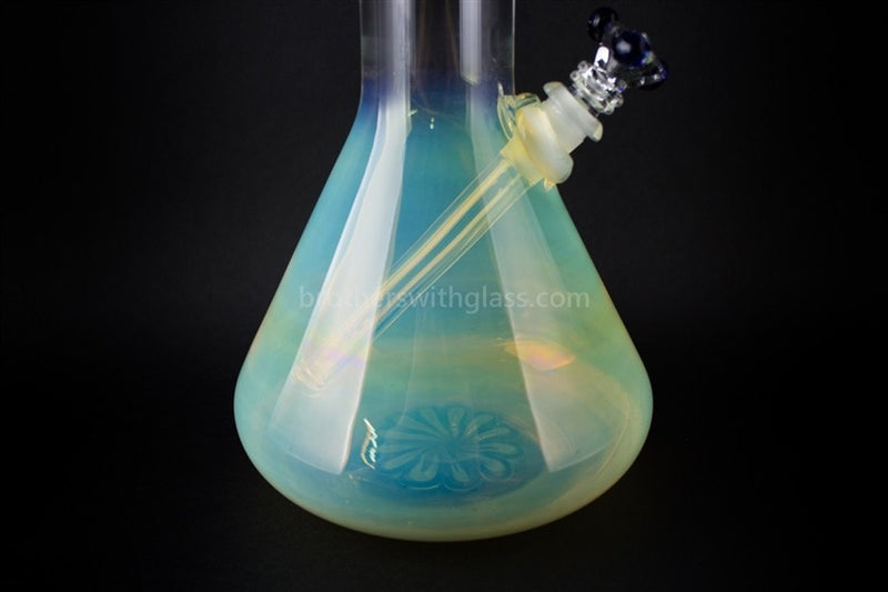 HVY Glass Worked Dome Perc Fumed Beaker Water Pipe.