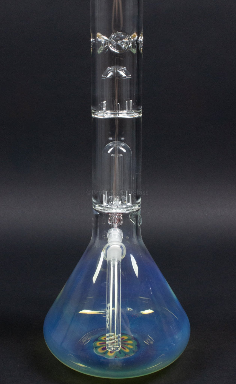 HVY Glass Worked Dome Perc Fumed Beaker Water Pipe - Rasta.