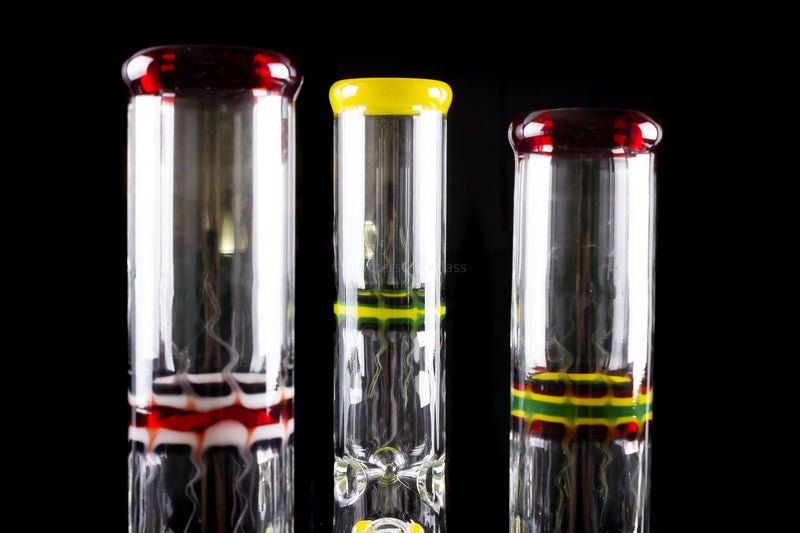 HVY Glass Worked Flower And Flame Beaker Bong - Various Colors.
