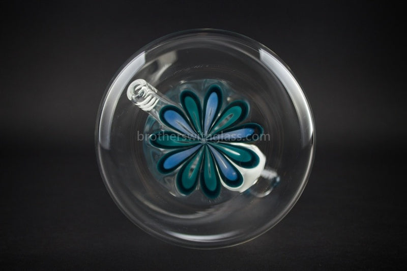 HVY Glass Worked Flower Beaker Water Pipe - Blue.